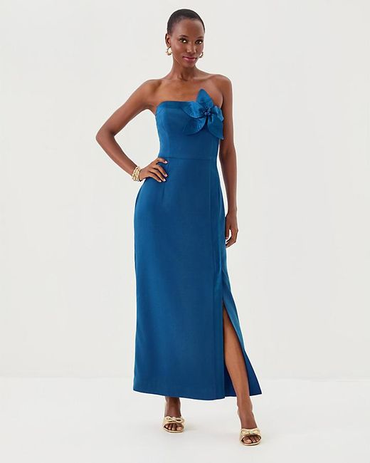 Robe Sans Bretilles Lilly Pulitzer Bowen Brodée Aqua - Taille 4 - Occasion Très Bon état