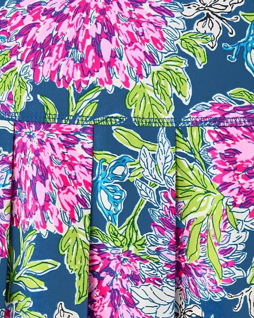 Lilly Pulitzer Blue Upf 50+ Luxletic Freesia Pleated Skort