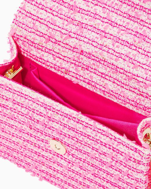 Lilly Pulitzer Pink Emmeline Tweed Crossbody Bag