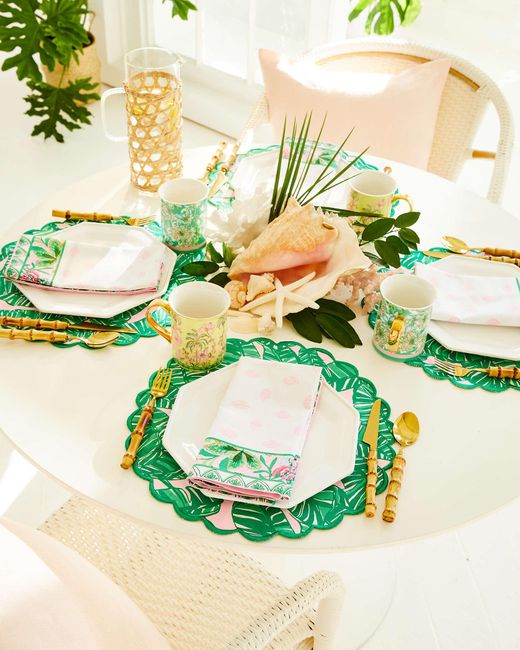 Lilly Pulitzer Green Printed Dinner Napkin Set