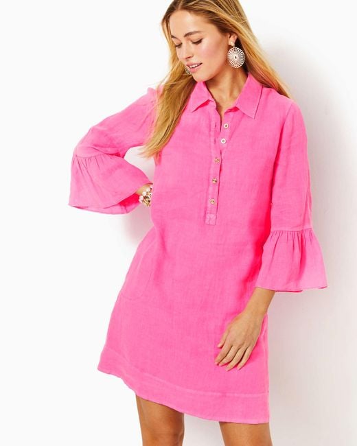 Lilly Pulitzer Pink Jazmyn Linen Tunic Dress