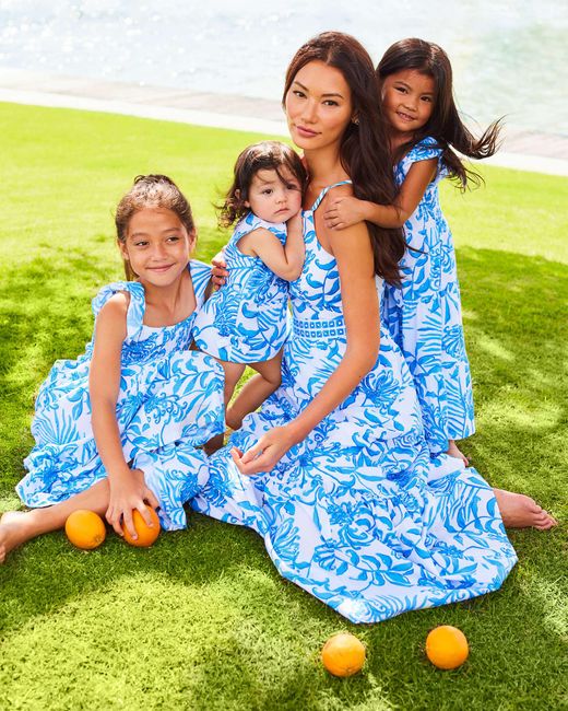 Lilly Pulitzer Blue Charlese Cotton Maxi Dress