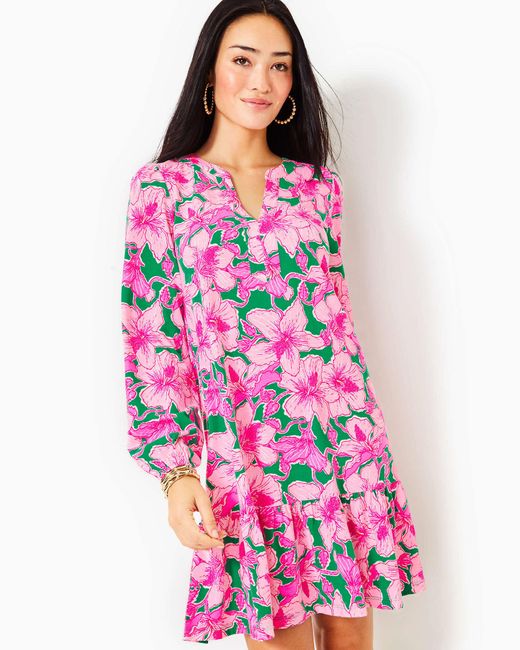 Lilly Pulitzer Pink Alyssa A-line Cotton Dress