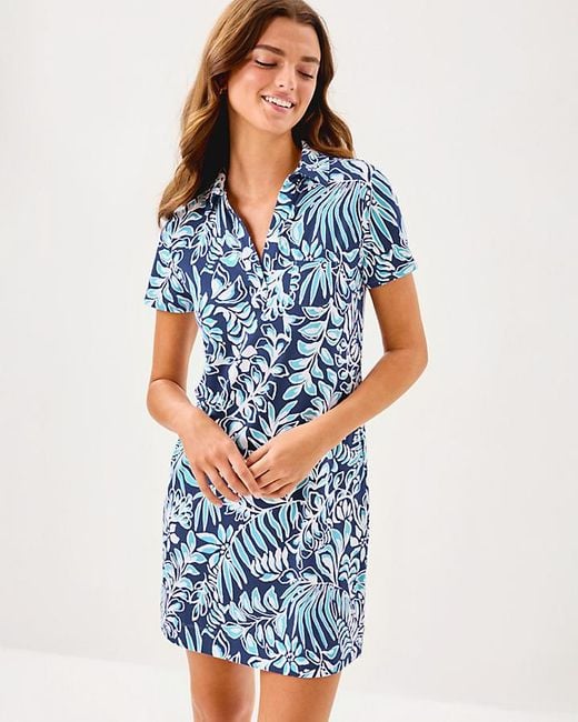 Lilly Pulitzer Blue Upf 50+ Dune Dress