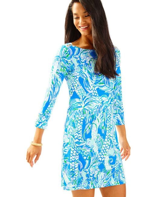 Lilly Pulitzer Blue Upf 50+ Sophie Dress (indigo Home Slice) Women's Dress