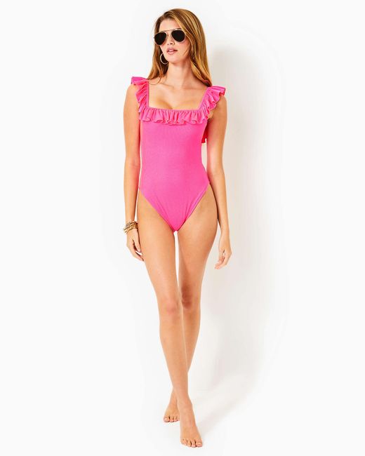 Lilly Pulitzer Pink Aemma Ruffle One-piece Swimsuit