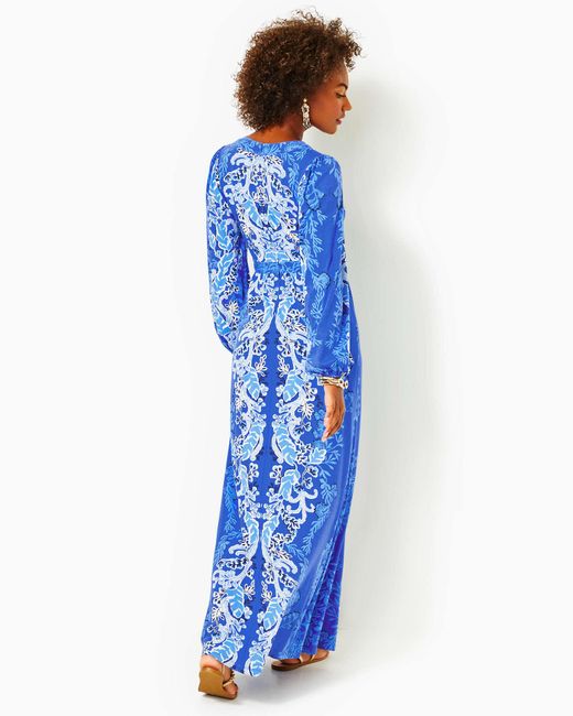 Lilly Pulitzer Blue Wexlee Maxi Dress