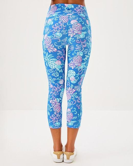 Lilly Pulitzer Blue Upf 50+ Luxletic 21" Weekender High Rise Crop Legging