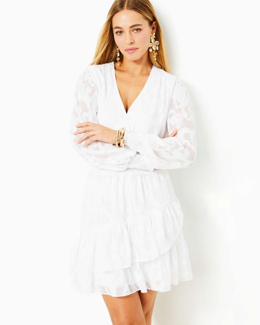 Lilly Pulitzer White Cristiana Long Sleeve Dress