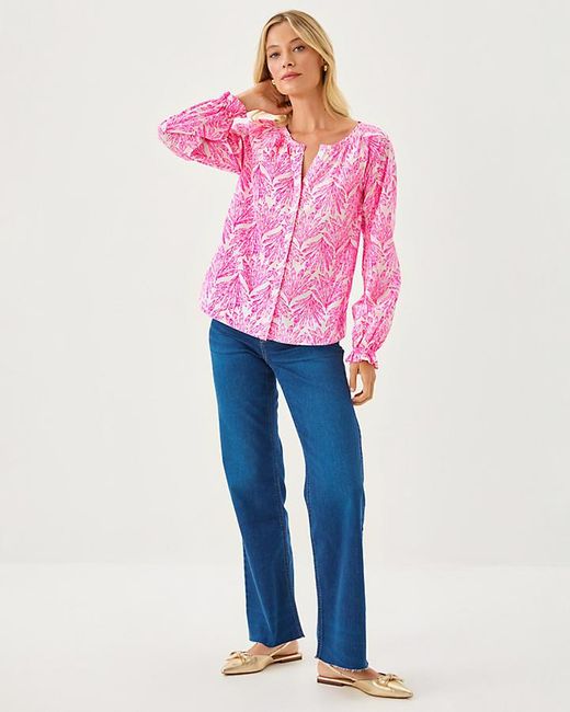 Lilly Pulitzer Pink Aldina Button Down Top