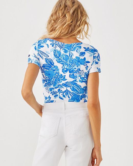 Lilly Pulitzer Blue Lilly X Saint James Garde Cote Mc Top