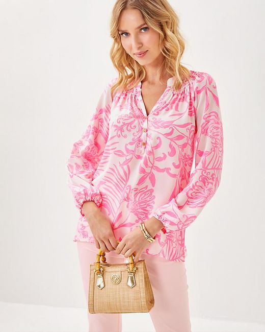 Lilly Pulitzer Pink Elsa Silk Top