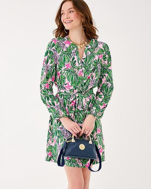 Lilly Pulitzer Upf 50+ Ensley Long Sleeve Dress in Green | Lyst