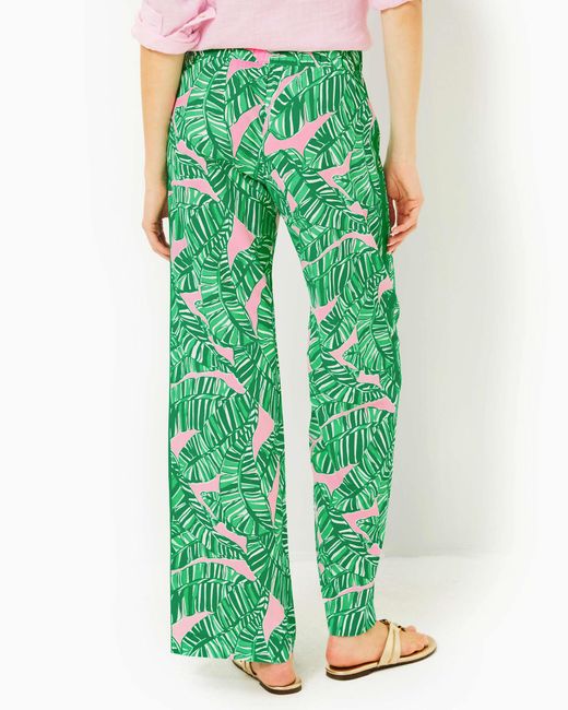 Lilly Pulitzer Green 32" Bal Harbour Palazzo Pant