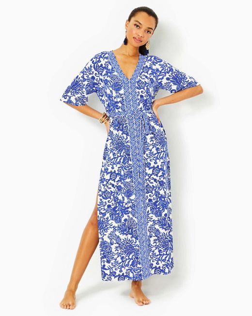 Lilly Pulitzer Blue Remelle Maxi Cover-up