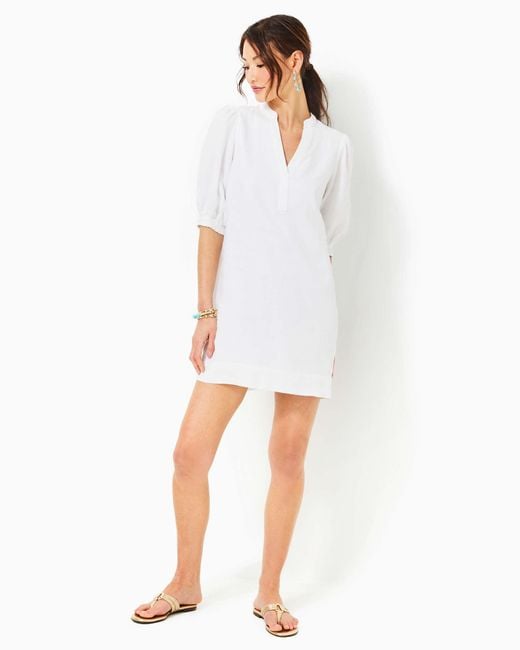 Lilly Pulitzer White Mialeigh Linen Dress