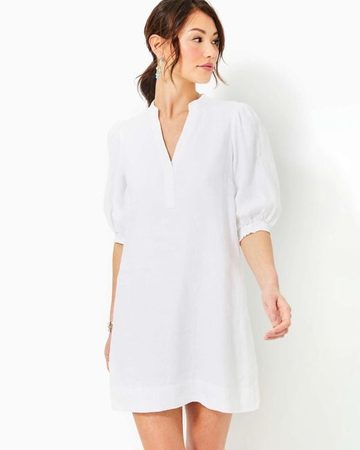 Lilly Pulitzer White Mialeigh Linen Dress