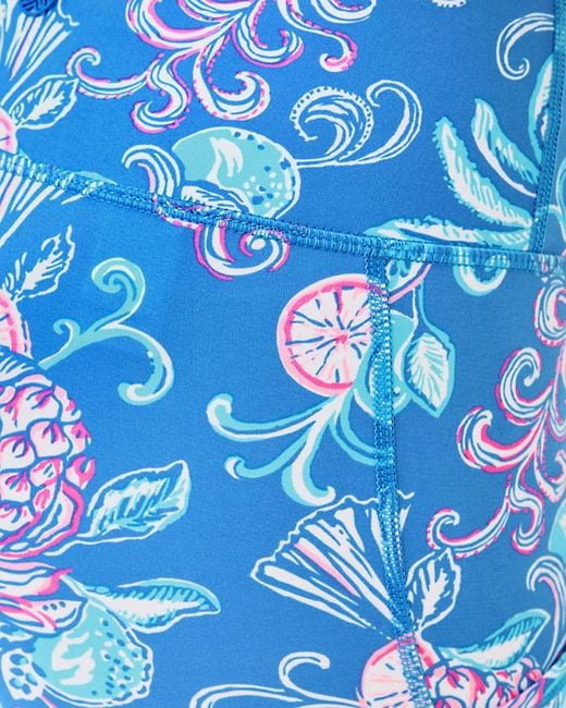 Lilly Pulitzer Blue Upf 50+ Luxletic 21" Weekender High Rise Crop Legging