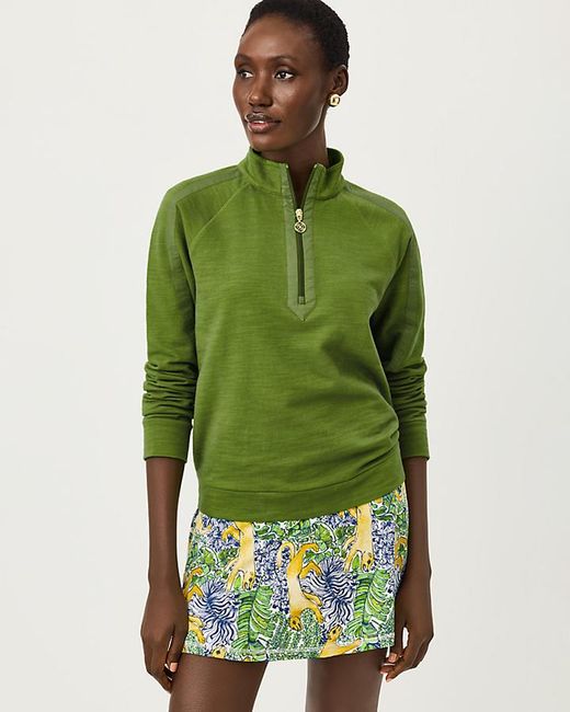 Lilly Pulitzer Green Ashlee Half-Zip Pullover