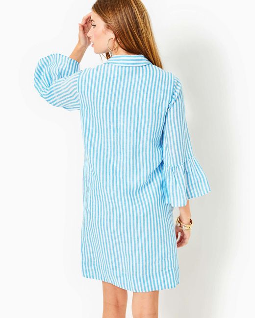 Lilly Pulitzer Blue Jazmyn Linen Tunic Dress