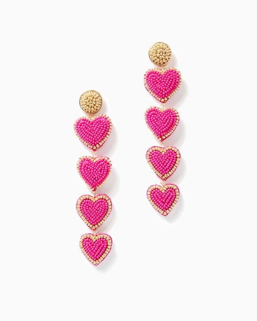 Lilly Pulitzer Pink Untamed Hearts Earrings