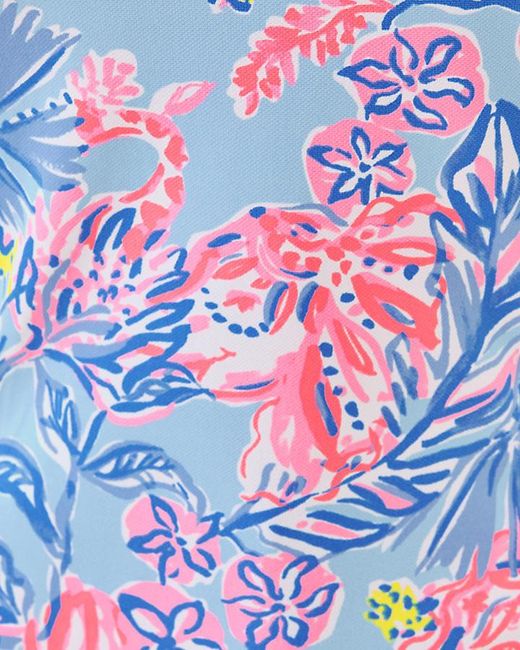 Lilly Pulitzer Blue Upf 50+ Luxletic Alister Polo Top