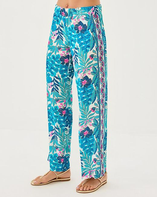 Lilly Pulitzer Blue 32" Bal Harbour Palazzo Pant