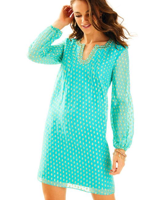 Lilly Pulitzer Blue Colby Silk Tunic Dress