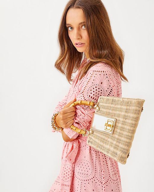 Lilly Pulitzer Natural Leena Top Handle Bag