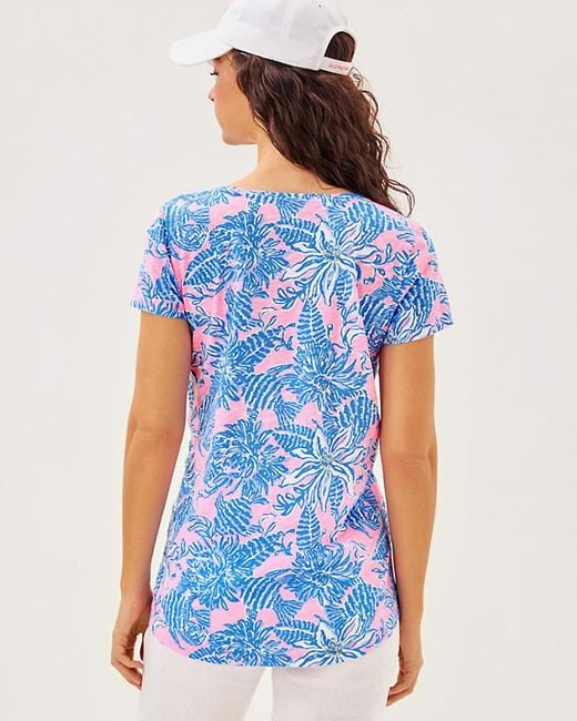 Lilly Pulitzer Blue Etta Scoop Neck Top