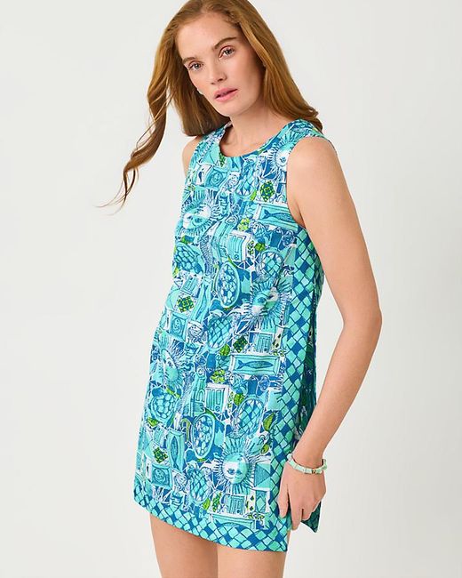 Lilly Pulitzer Blue Aisling Shift Romper