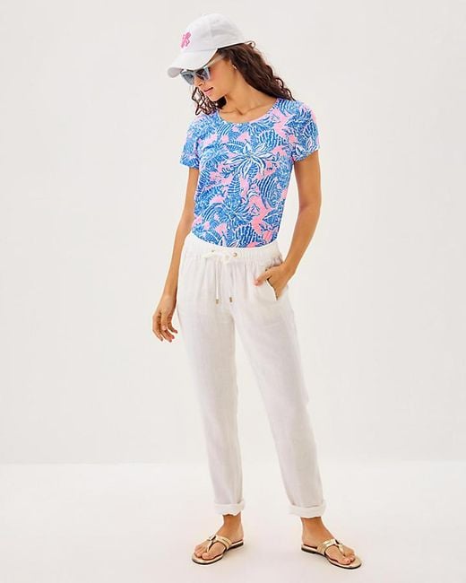 Lilly Pulitzer Blue Etta Scoop Neck Top
