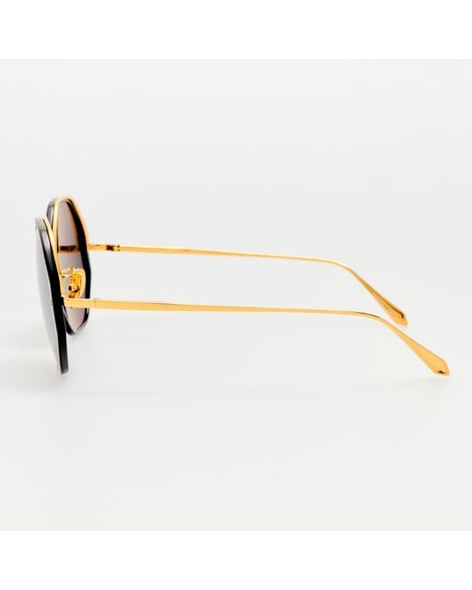 Linda Farrow Black Alona Sunglasses
