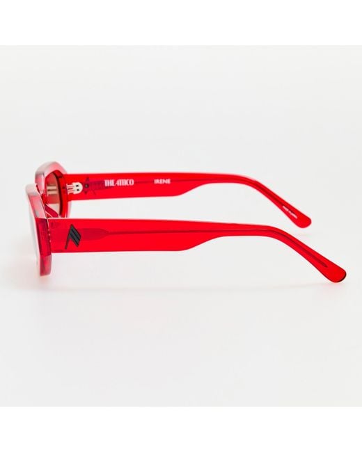 The Attico Red Irene Angular Sunglasses