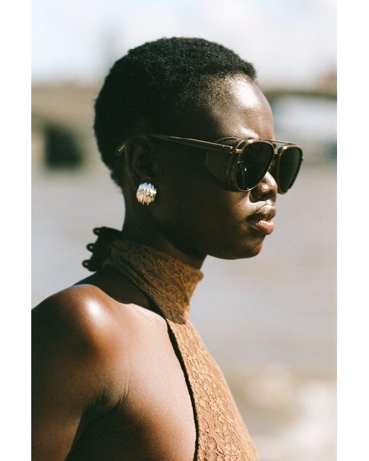 Linda Farrow Brown Cortes Explorer Sunglasses