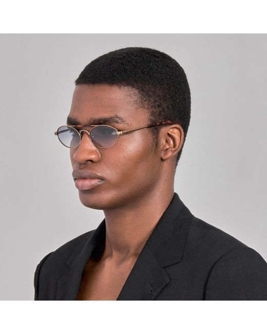 Dries Van Noten Brown Oval Sunglasses