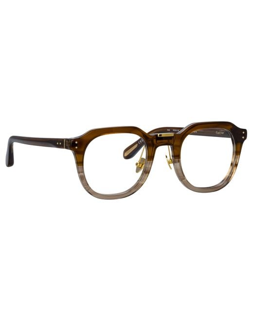 Linda Farrow Brown Men's Fletcher Angular Optical Frame