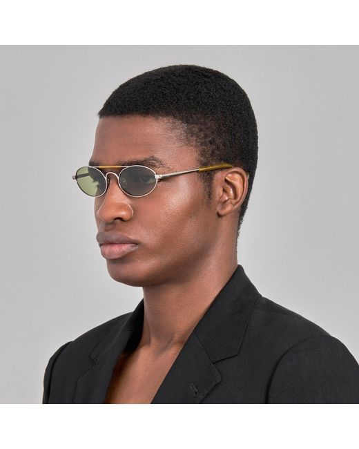 Dries Van Noten Green Oval Sunglasses