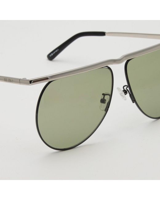 The Attico Green Mina Aviator Sunglasses