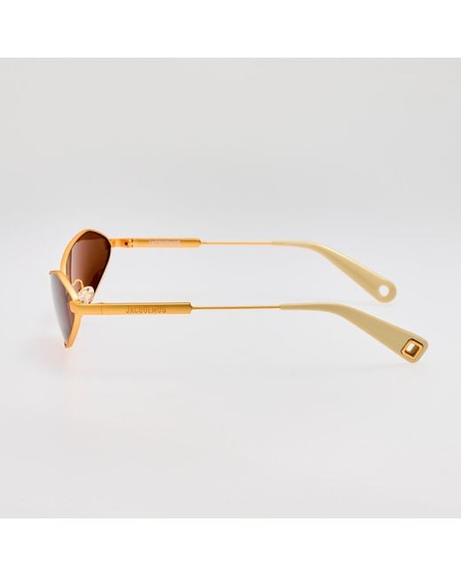 Jacquemus Brown Bambino Angular Metal Sunglasses