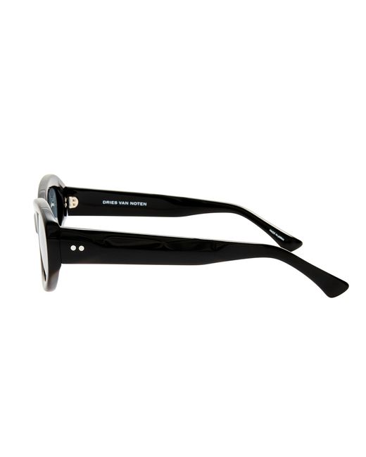 Dries Van Noten Black Oval Sunglasses