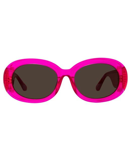 Linda Farrow Pink Lina Oval Sunglasses
