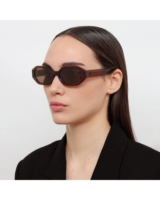 Linda Farrow Brown The Attico Irene Angular Sunglasses