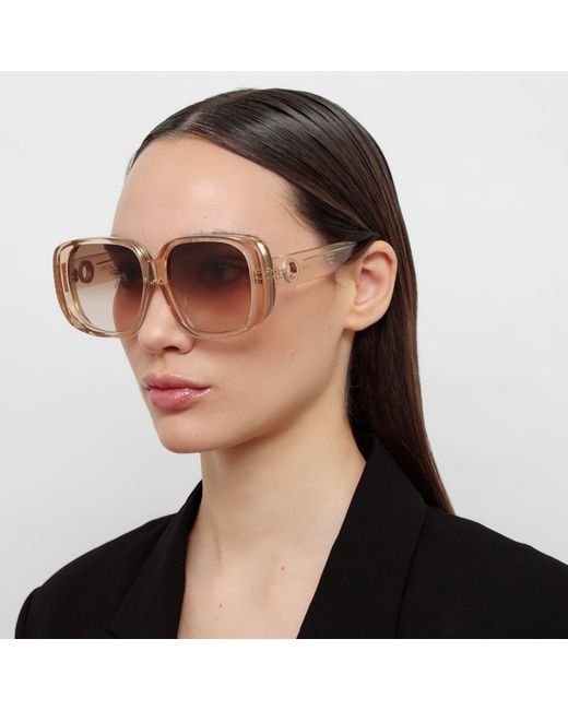 Linda Farrow Brown Astrid Oversized Sunglasses