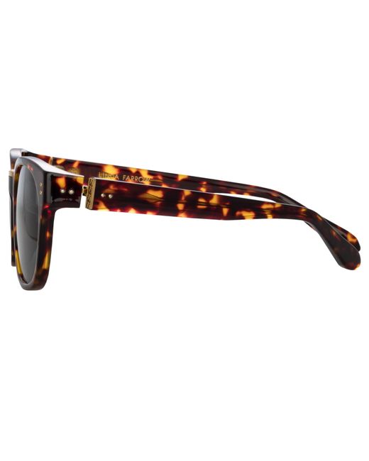 Linda Farrow Brown Cedric A Rectangular Sunglasses for men