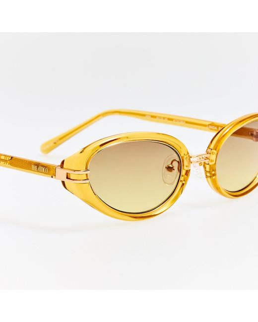 The Attico Yellow Ambra Oval Sunglasses
