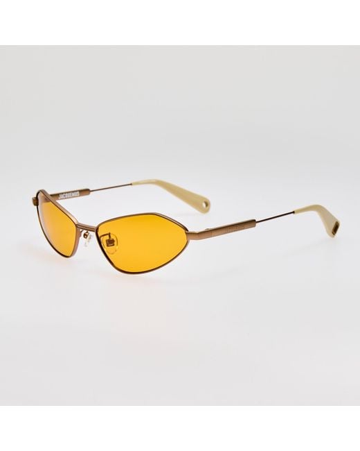 Jacquemus Yellow Bambino Angular Metal Sunglasses