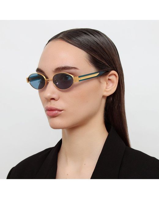 Linda Farrow Blue Sadie Sunglasses