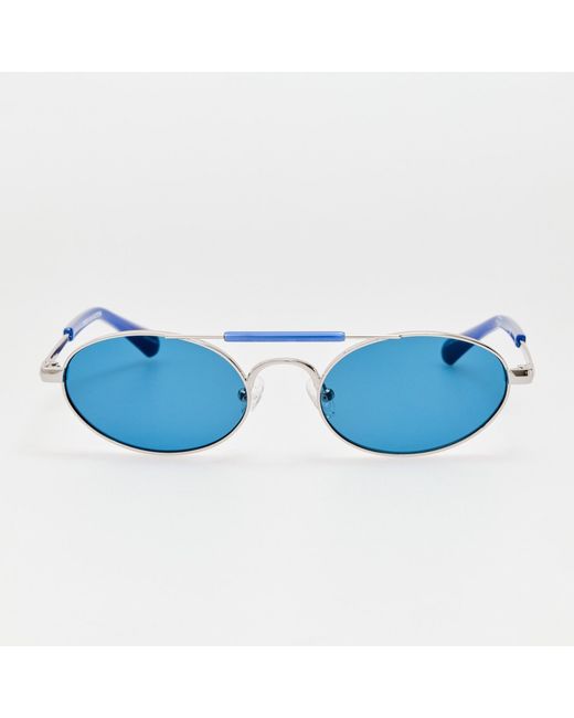 Dries Van Noten Blue Oval Sunglasses