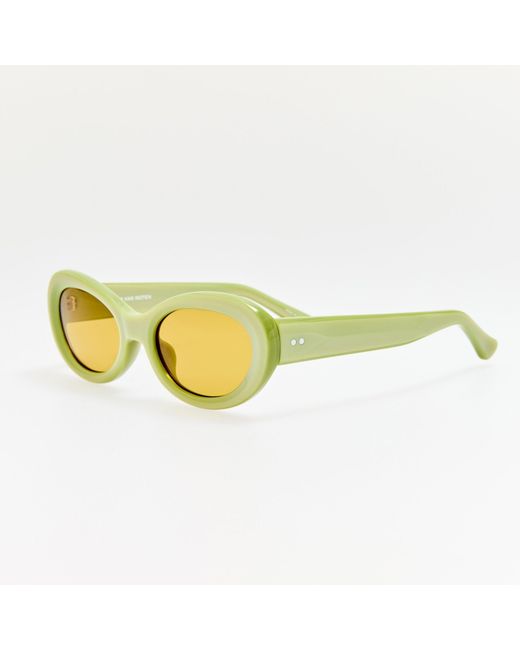 Dries Van Noten Yellow Oval Sunglasses